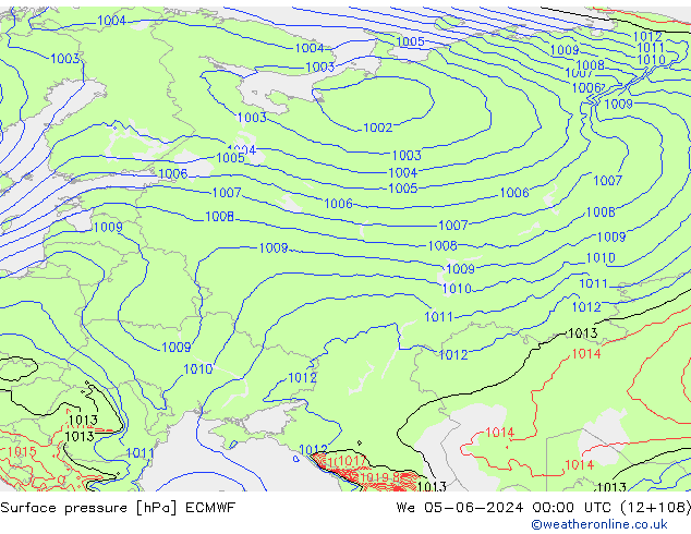 Surface pressure ECMWF We 05.06.2024 00 UTC