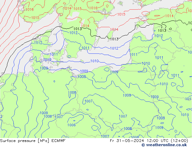 Yer basıncı ECMWF Cu 31.05.2024 12 UTC