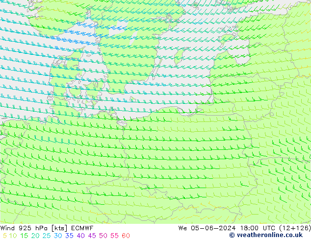 Wind 925 hPa ECMWF wo 05.06.2024 18 UTC
