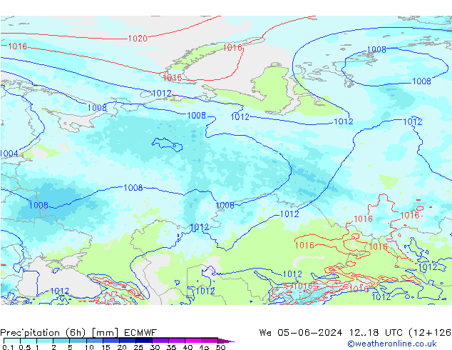 Precipitazione (6h) ECMWF mer 05.06.2024 18 UTC