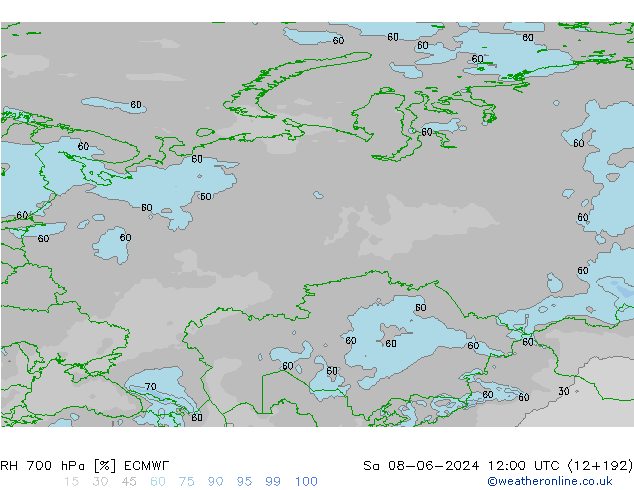 RH 700 hPa ECMWF So 08.06.2024 12 UTC