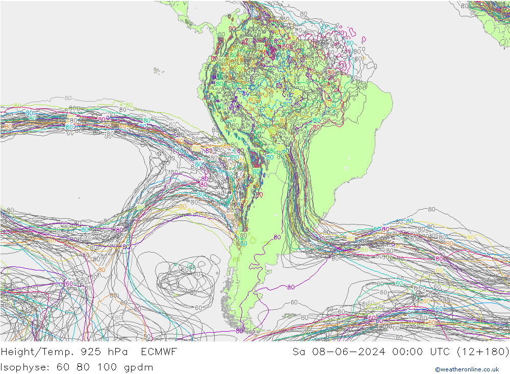 Yükseklik/Sıc. 925 hPa ECMWF Cts 08.06.2024 00 UTC