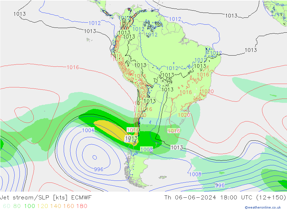Jet stream/SLP ECMWF Čt 06.06.2024 18 UTC