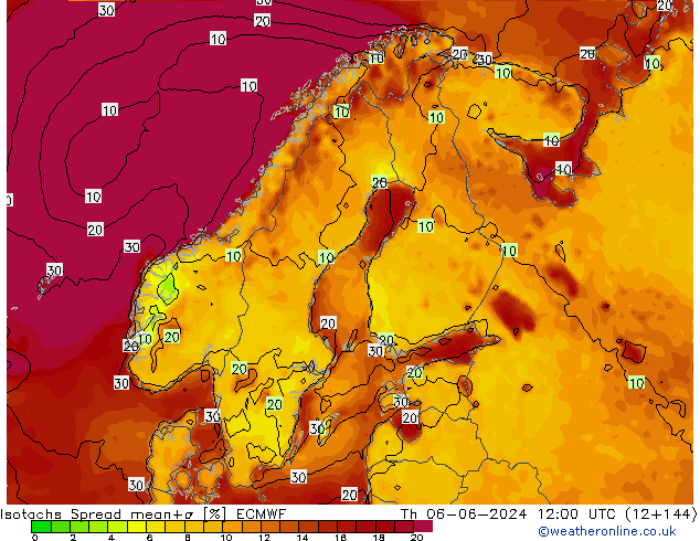 Isotachs Spread ECMWF Th 06.06.2024 12 UTC