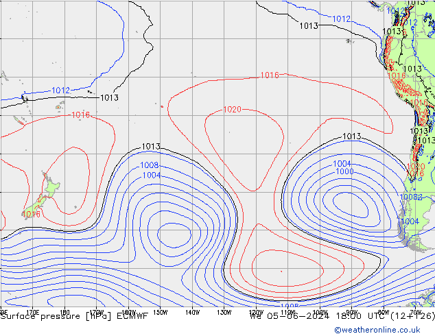 Surface pressure ECMWF We 05.06.2024 18 UTC