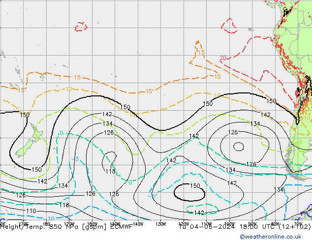 Height/Temp. 850 hPa ECMWF Ter 04.06.2024 18 UTC