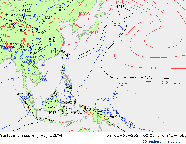 pression de l'air ECMWF mer 05.06.2024 00 UTC