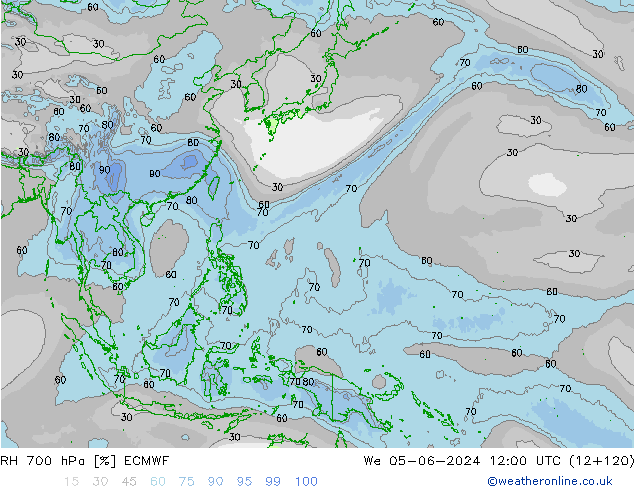 RH 700 hPa ECMWF  05.06.2024 12 UTC