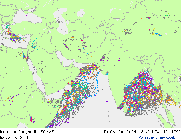 Isotachs Spaghetti ECMWF  06.06.2024 18 UTC