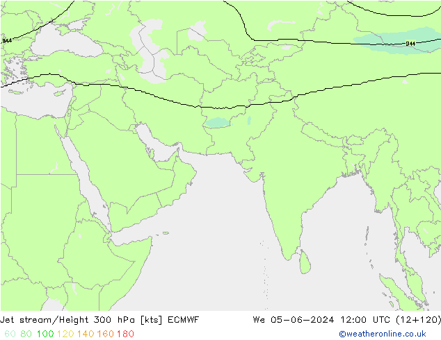 Jet stream/Height 300 hPa ECMWF We 05.06.2024 12 UTC