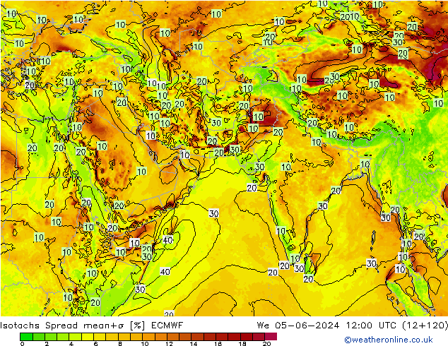 Isotachs Spread ECMWF St 05.06.2024 12 UTC