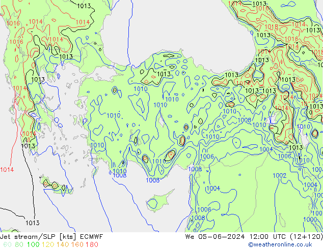 Corriente en chorro ECMWF mié 05.06.2024 12 UTC