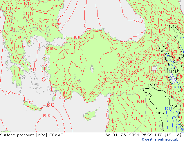 Luchtdruk (Grond) ECMWF za 01.06.2024 06 UTC