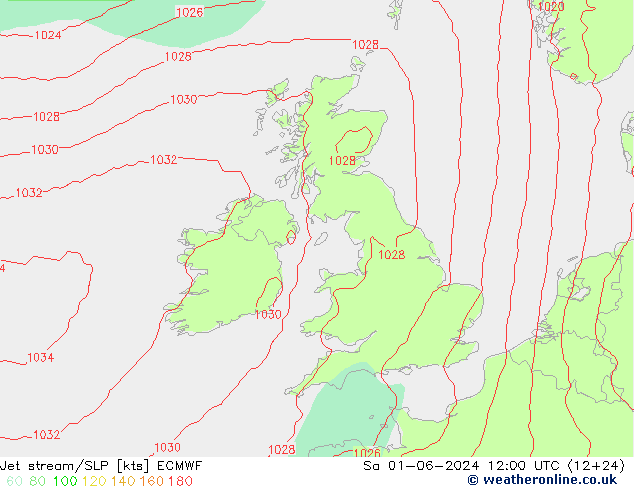 Corrente a getto ECMWF sab 01.06.2024 12 UTC