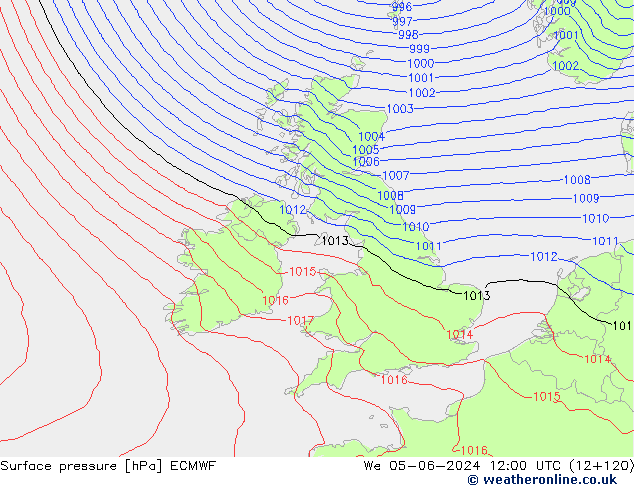 приземное давление ECMWF ср 05.06.2024 12 UTC