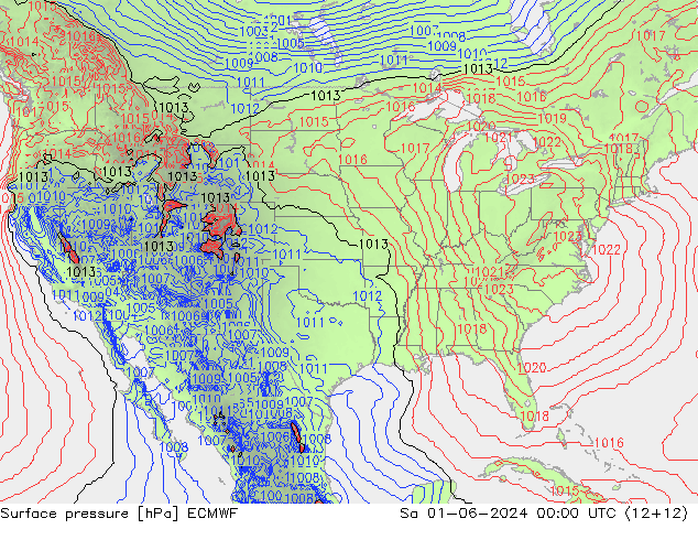 Yer basıncı ECMWF Cts 01.06.2024 00 UTC