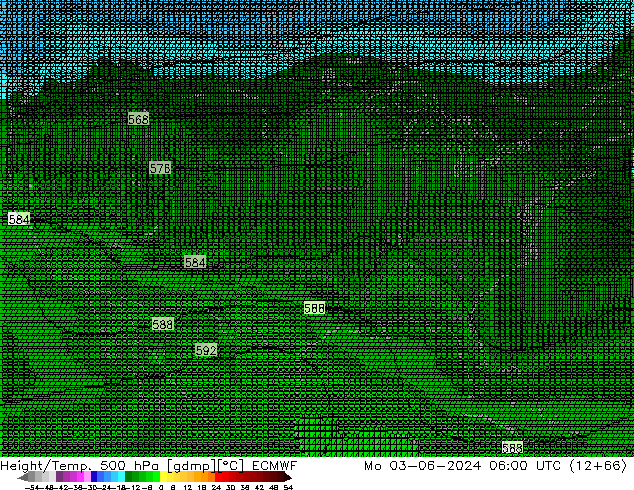 Géop./Temp. 500 hPa ECMWF lun 03.06.2024 06 UTC