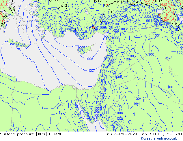 Yer basıncı ECMWF Cu 07.06.2024 18 UTC