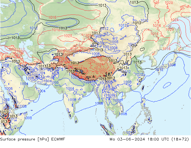 Yer basıncı ECMWF Pzt 03.06.2024 18 UTC