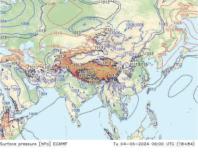 ciśnienie ECMWF wto. 04.06.2024 06 UTC