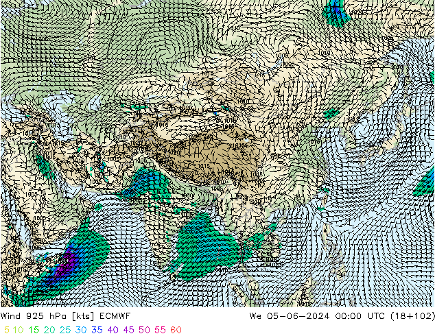 Wind 925 hPa ECMWF St 05.06.2024 00 UTC