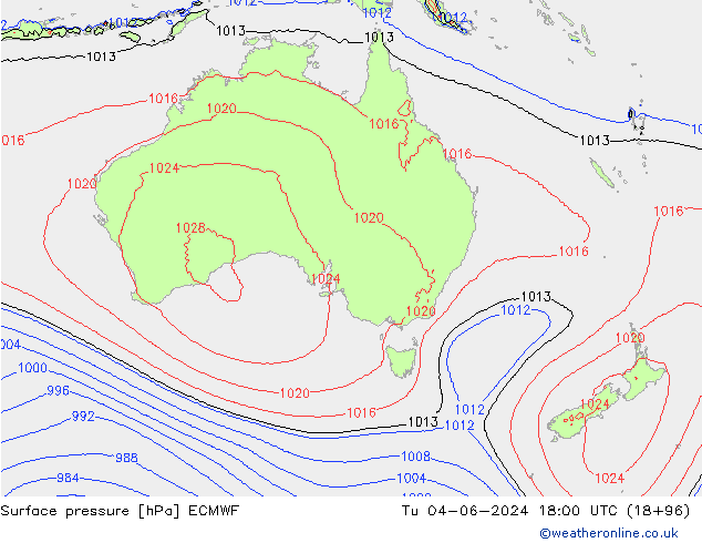 Luchtdruk (Grond) ECMWF di 04.06.2024 18 UTC