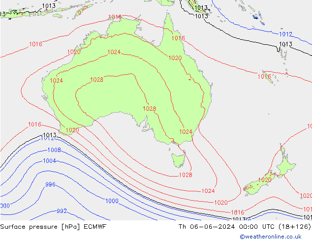 pressão do solo ECMWF Qui 06.06.2024 00 UTC