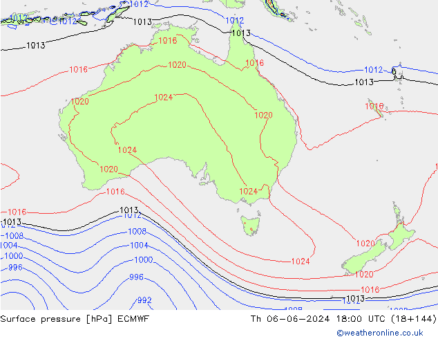 Bodendruck ECMWF Do 06.06.2024 18 UTC