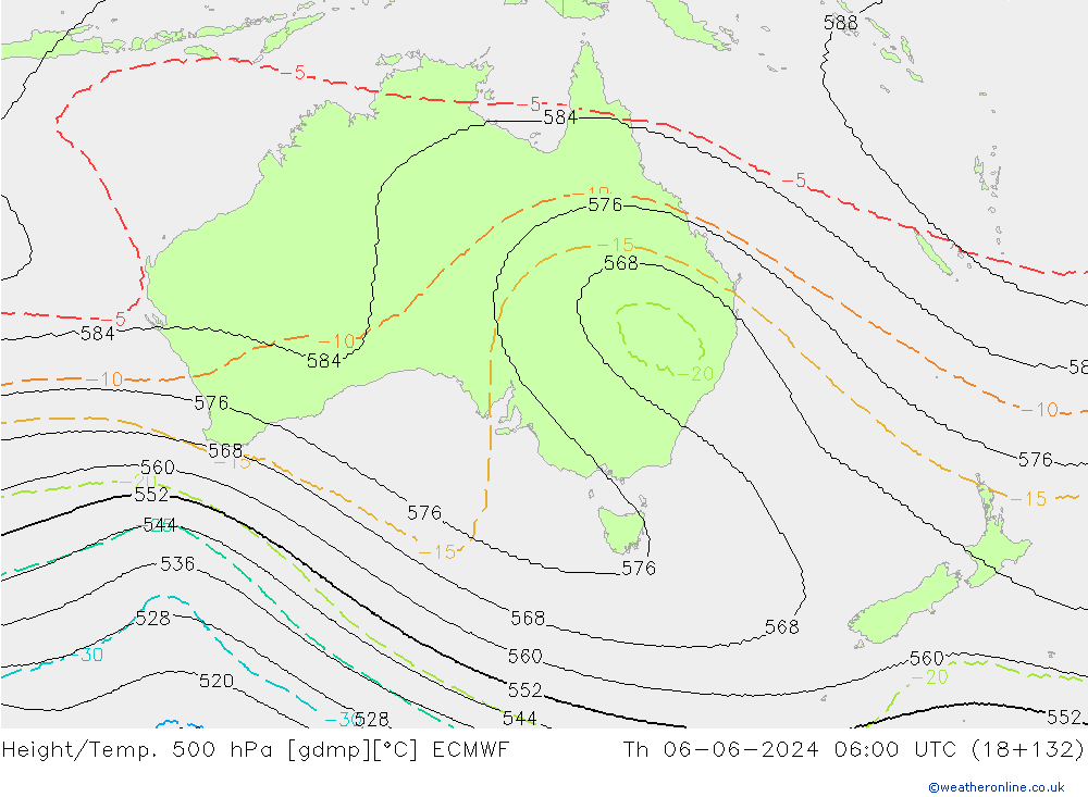 Height/Temp. 500 hPa ECMWF Th 06.06.2024 06 UTC