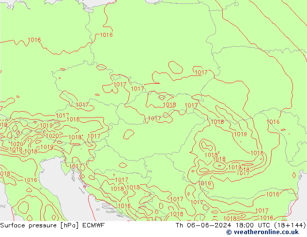 pressão do solo ECMWF Qui 06.06.2024 18 UTC