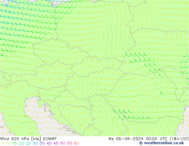 Wind 925 hPa ECMWF We 05.06.2024 00 UTC