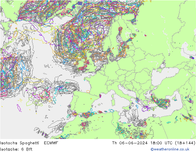 Isotachen Spaghetti ECMWF do 06.06.2024 18 UTC