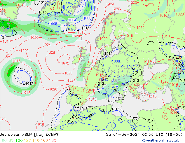 Polarjet/Bodendruck ECMWF Sa 01.06.2024 00 UTC