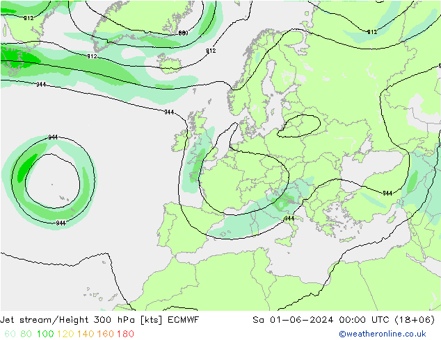 Straalstroom ECMWF za 01.06.2024 00 UTC