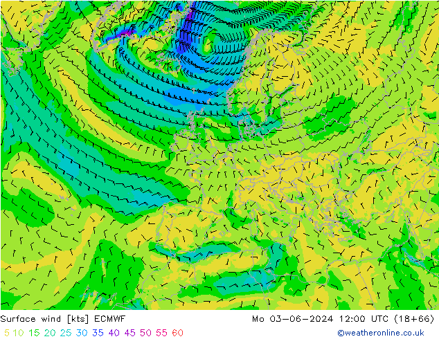 Bodenwind ECMWF Mo 03.06.2024 12 UTC