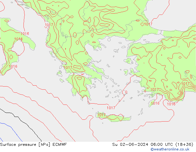 ciśnienie ECMWF nie. 02.06.2024 06 UTC