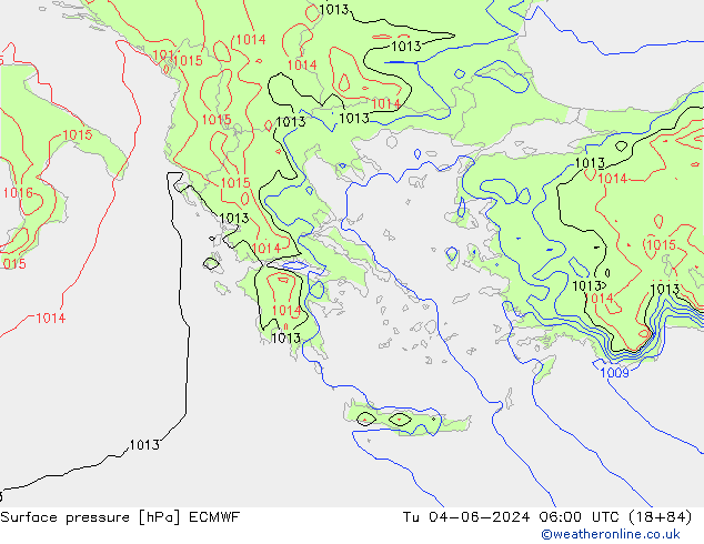 Pressione al suolo ECMWF mar 04.06.2024 06 UTC