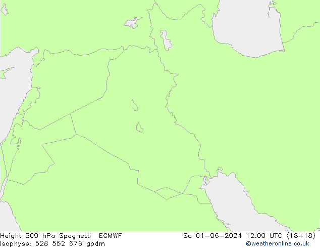 Height 500 hPa Spaghetti ECMWF Sa 01.06.2024 12 UTC