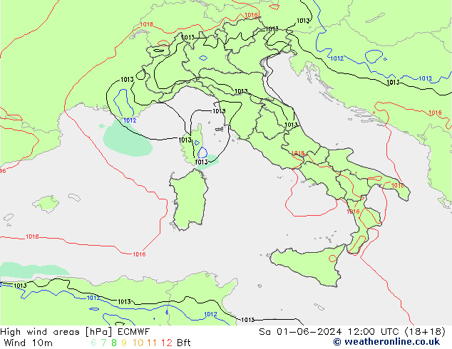 Windvelden ECMWF za 01.06.2024 12 UTC