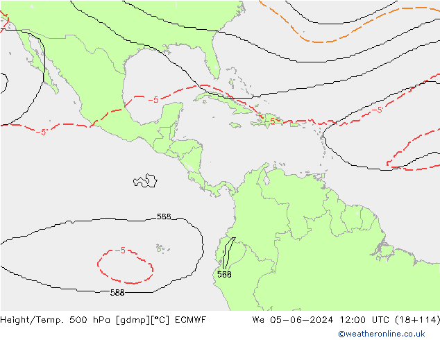 Height/Temp. 500 hPa ECMWF  05.06.2024 12 UTC