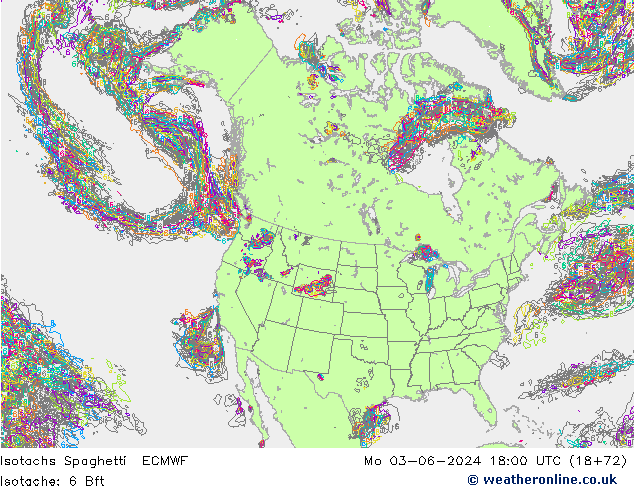 Isotachs Spaghetti ECMWF Mo 03.06.2024 18 UTC