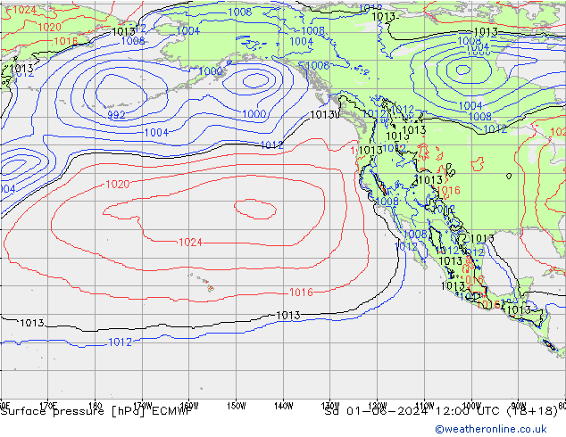 ciśnienie ECMWF so. 01.06.2024 12 UTC