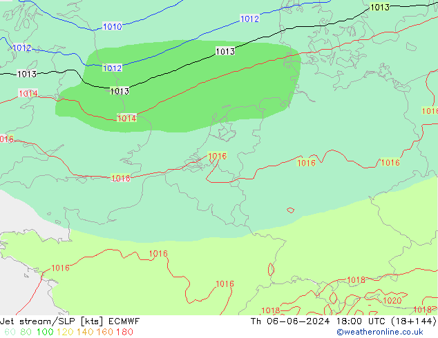 Corrente a getto ECMWF gio 06.06.2024 18 UTC