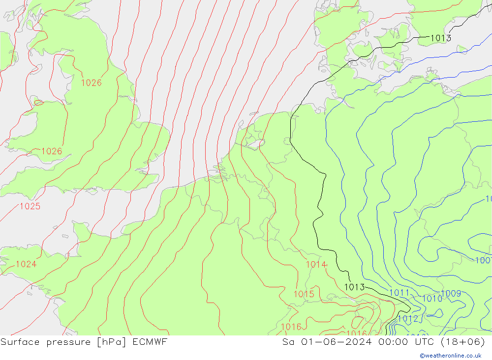 Atmosférický tlak ECMWF So 01.06.2024 00 UTC