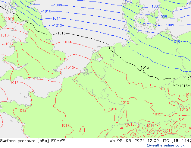 pression de l'air ECMWF mer 05.06.2024 12 UTC