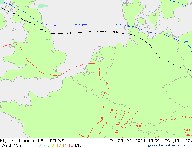 High wind areas ECMWF St 05.06.2024 18 UTC
