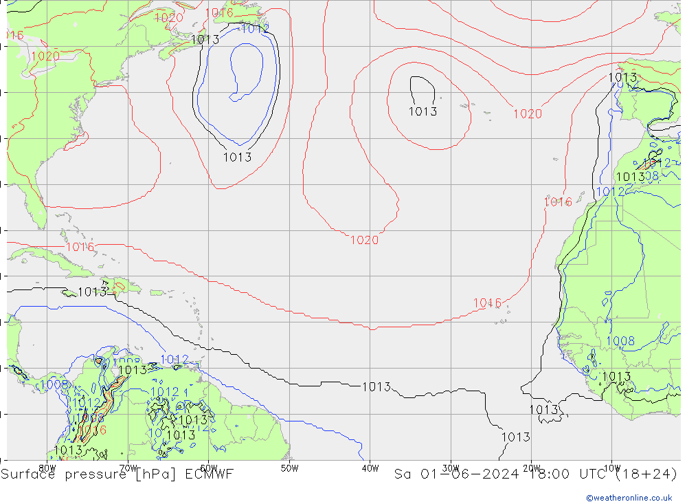 Yer basıncı ECMWF Cts 01.06.2024 18 UTC