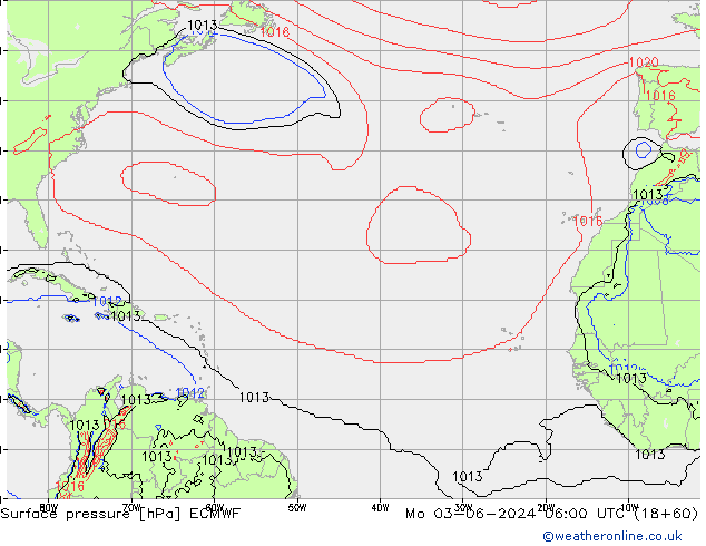 Luchtdruk (Grond) ECMWF ma 03.06.2024 06 UTC