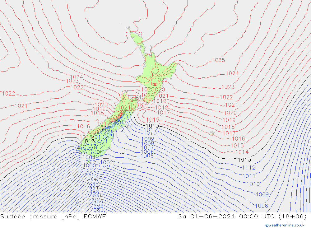 Yer basıncı ECMWF Cts 01.06.2024 00 UTC