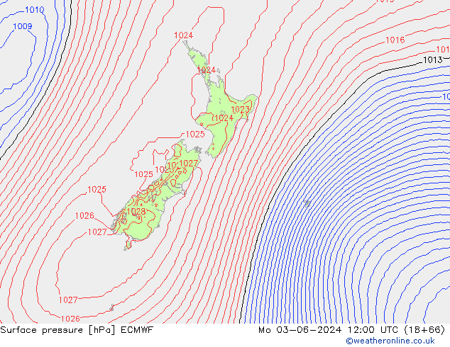 pression de l'air ECMWF lun 03.06.2024 12 UTC